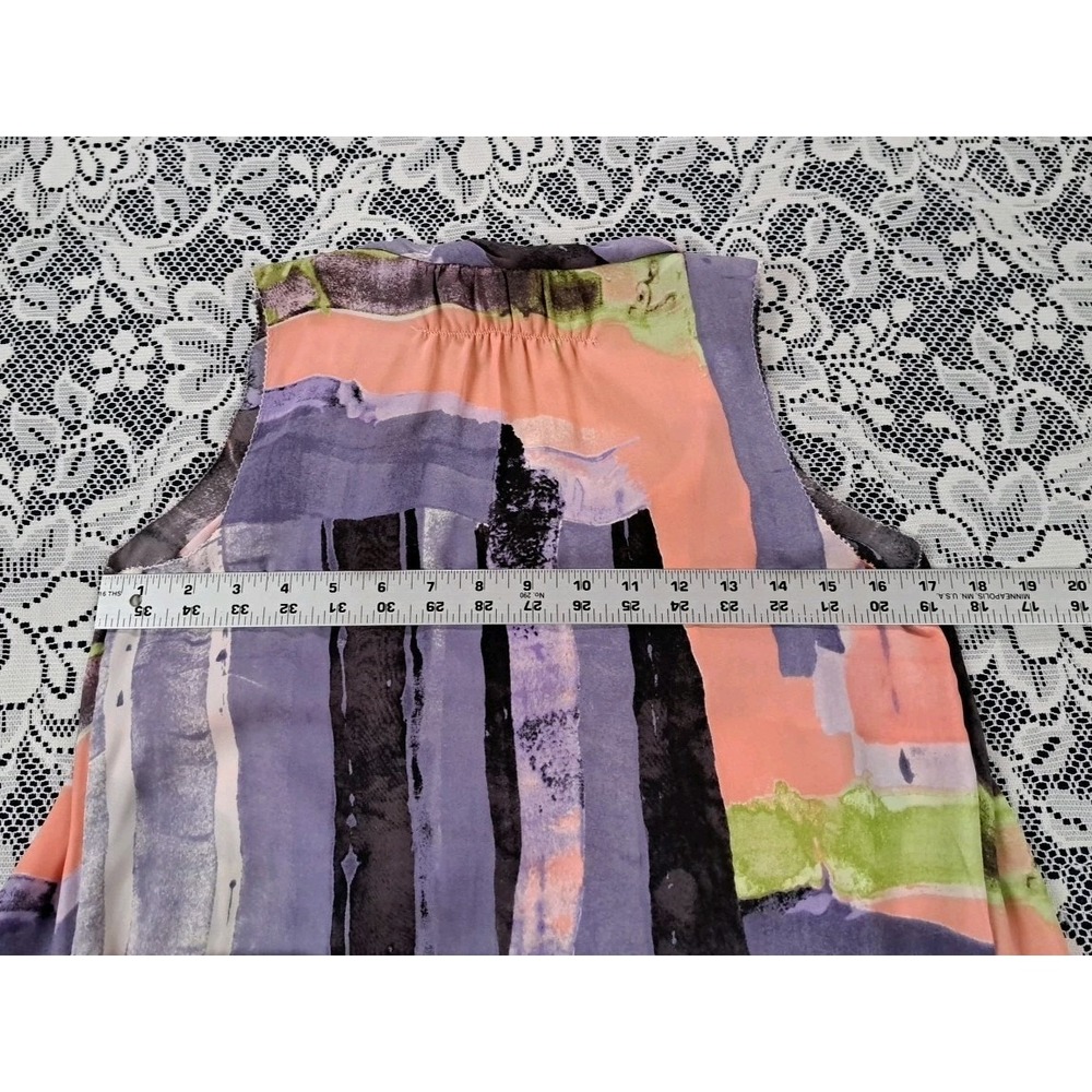 Simply Vera Wang Dress XS Multicolor Chiffon Layered Knee Length Pockets Artsy - Picture 8 of 11